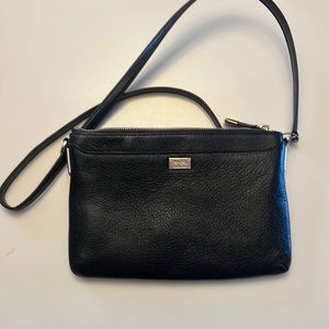 Classic black leather coach crossbody